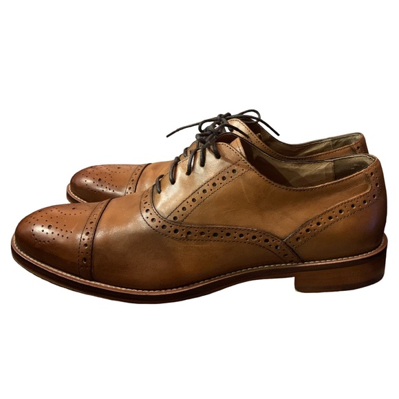 Johnston & Murphy Conard Wingtip Oxford Dress Shoes Men Size 11 Leather Preppy - Picture 2 of 7